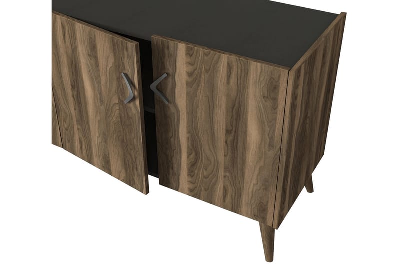 Sidebord Vallow 184 cm - Valnøtt|Antrasitt - Oppbevaring - Oppbevaringsmøbler - Sideboard & skjenk