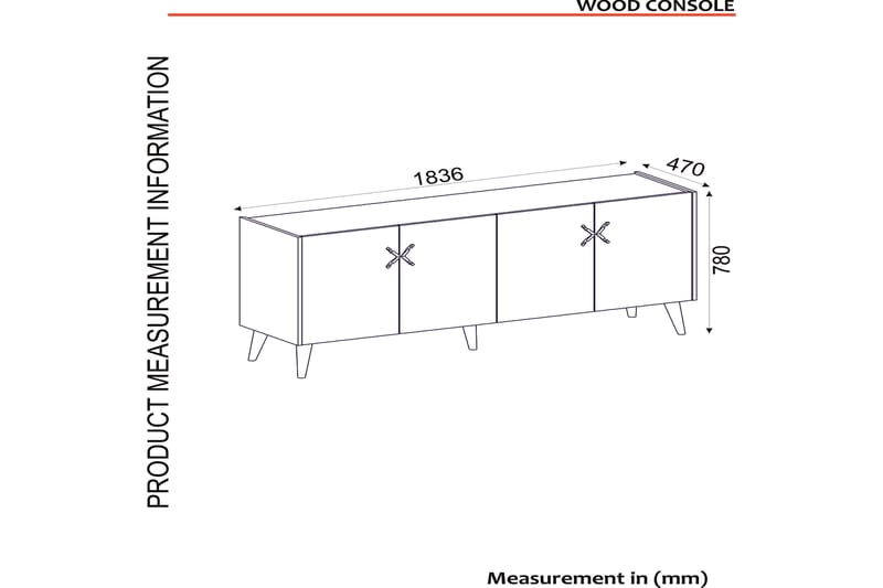 Sidebord Vallow 184 cm - Valnøtt|Antrasitt - Oppbevaring - Oppbevaringsmøbler - Sideboard & skjenk