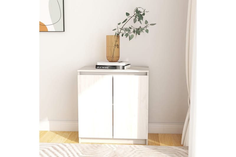 Sideskap hvit 60x36x65 cm heltre furu - Hvit - Oppbevaring - Oppbevaringsmøbler - Sideboard & skjenk