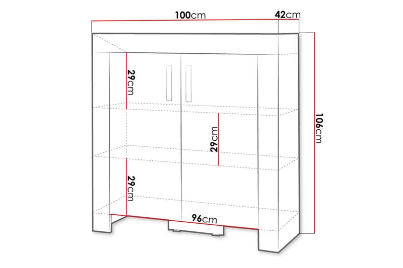 Sjenk Cezar 100X42X106 Cm - Oppbevaring - Oppbevaringsmøbler - Sideboard & skjenk