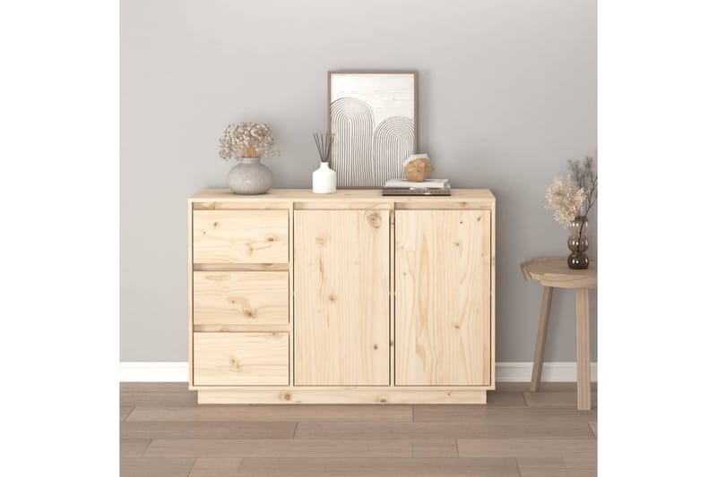 Skjenk 111x34x75 cm heltre furu - Brun - Oppbevaring - Oppbevaringsmøbler - Sideboard & skjenk