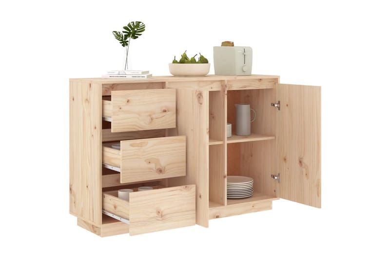 Skjenk 111x34x75 cm heltre furu - Brun - Oppbevaring - Oppbevaringsmøbler - Sideboard & skjenk