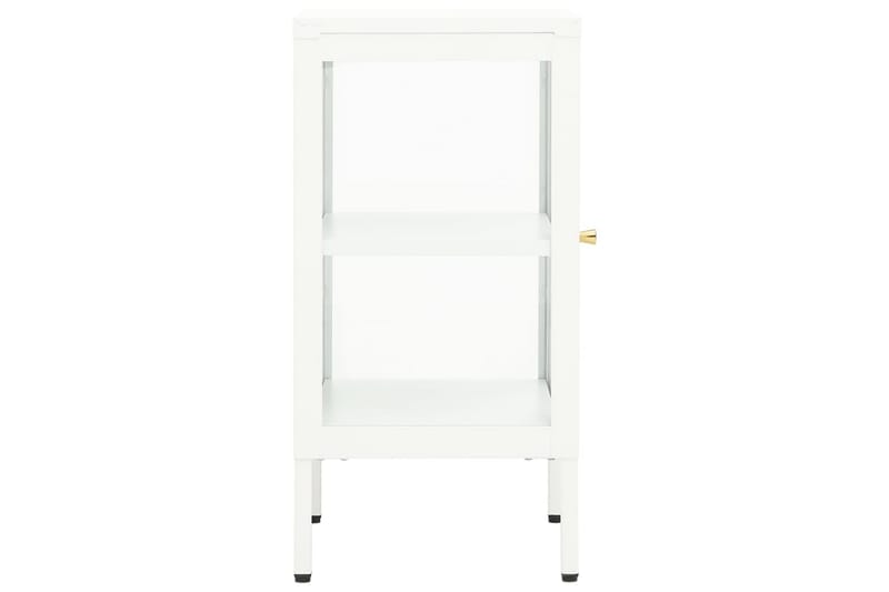 Skjenk 38x35x70 cm metall og glass - Hvit - Oppbevaring - Oppbevaringsmøbler - Sideboard & skjenk