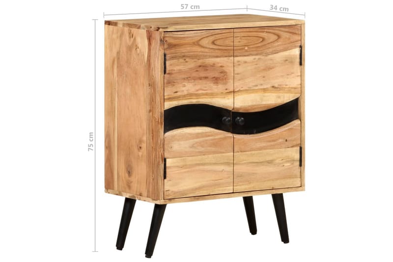 Skjenk 57x34x75 cm heltre akasie - Oppbevaring - Oppbevaringsmøbler - Sideboard & skjenk