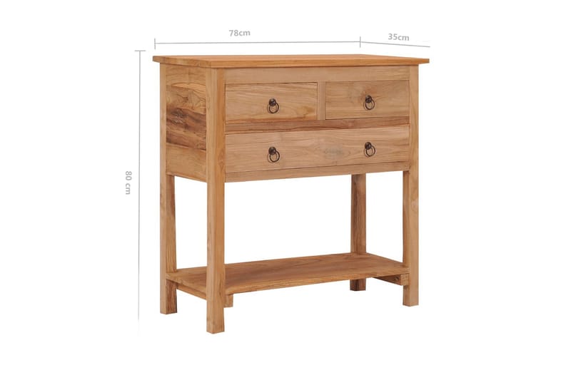 Skjenk 78x35x80 cm heltre teak - Brun - Oppbevaring - Oppbevaringsmøbler - Sideboard & skjenk