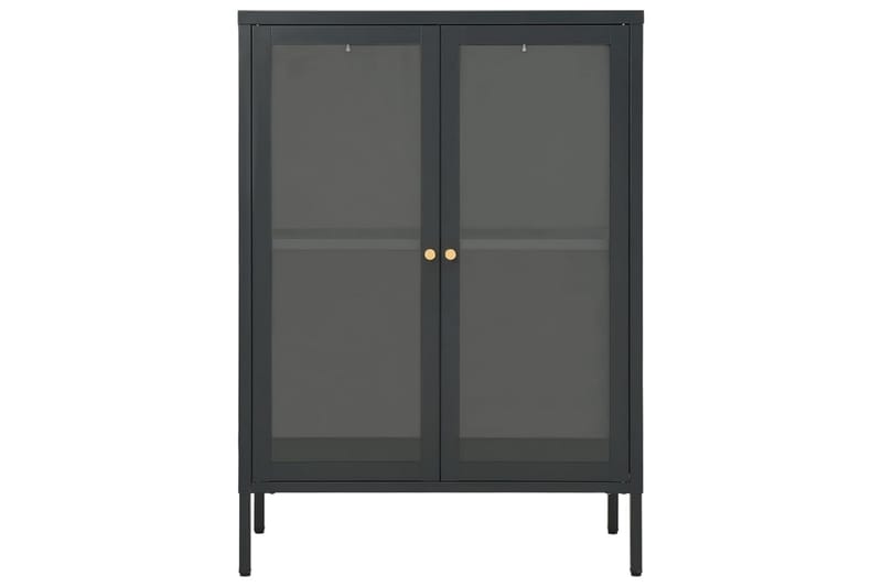 Skjenk antrasitt 75x35x105 cm stål og glass - Antrasittgrå - Oppbevaring - Oppbevaringsmøbler - Sideboard & skjenk