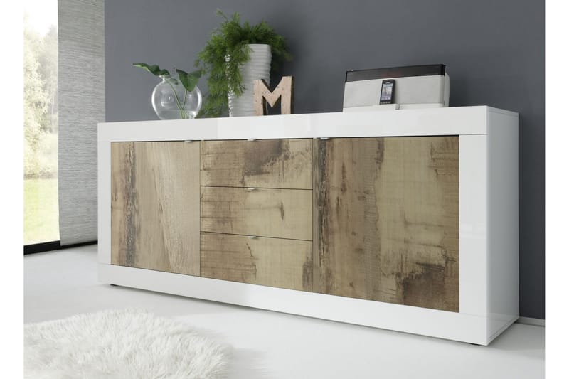 Skjenk Astal 210x43 cm - Hvit Highlighter - Oppbevaring - Oppbevaringsmøbler - Sideboard & skjenk