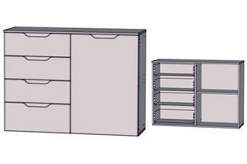 Skjenk Barber 110 cm Dør - Høyglans - Oppbevaring - Oppbevaringsmøbler - Sideboard & skjenk