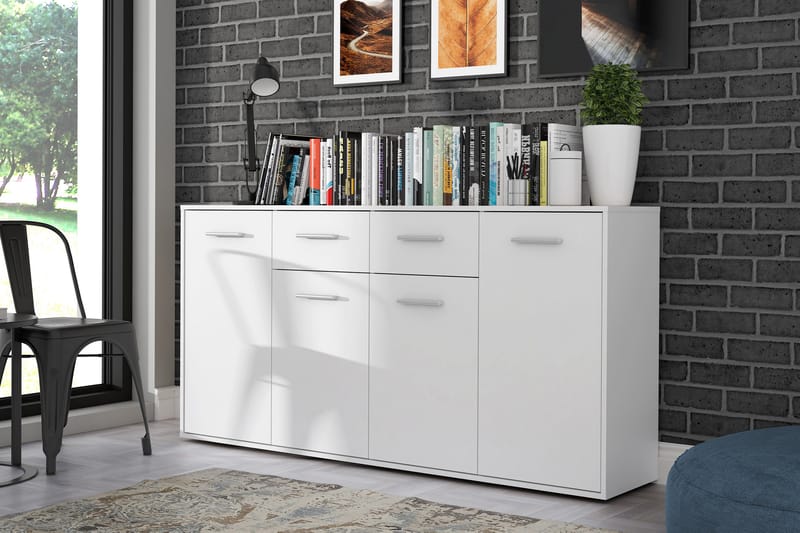 Skjenk Barnitz 34x162 cm - Hvit - Oppbevaring - Oppbevaringsmøbler - Sideboard & skjenk