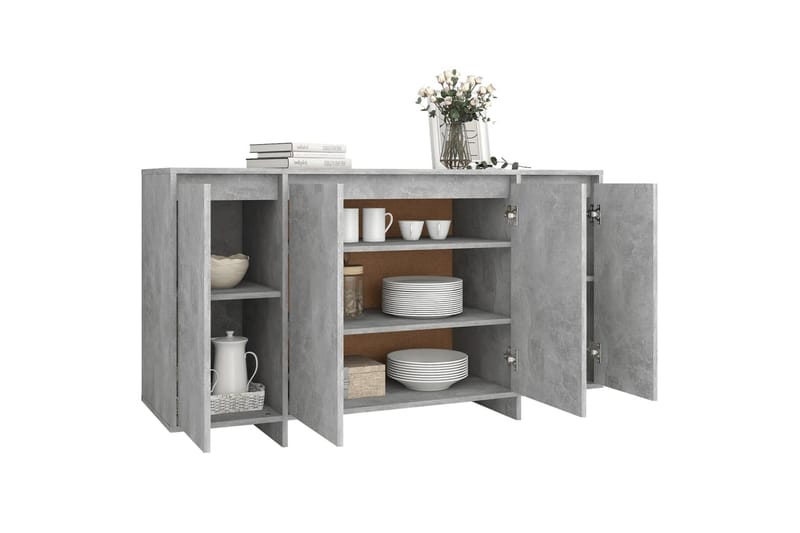 Skjenk betonggrå 135x41x75 cm sponplate - Grå - Oppbevaring - Oppbevaringsmøbler - Sideboard & skjenk