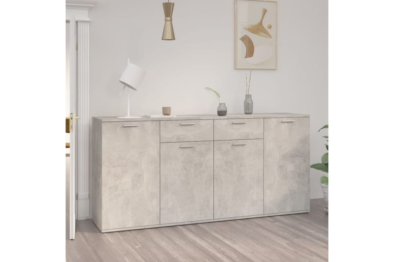 Skjenk betonggrå 160x36x75 cm sponplate - Grå - Oppbevaring - Oppbevaringsmøbler - Sideboard & skjenk