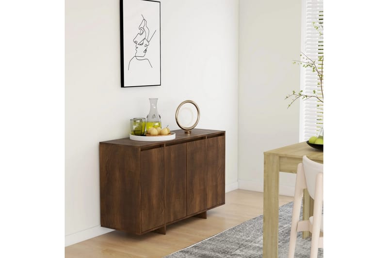 Skjenk brun eik 120x41x75 cm sponplate - Brun - Oppbevaring - Oppbevaringsmøbler - Sideboard & skjenk