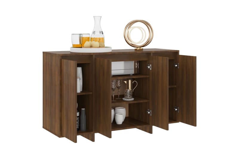 Skjenk brun eik 120x41x75 cm sponplate - Brun - Oppbevaring - Oppbevaringsmøbler - Sideboard & skjenk