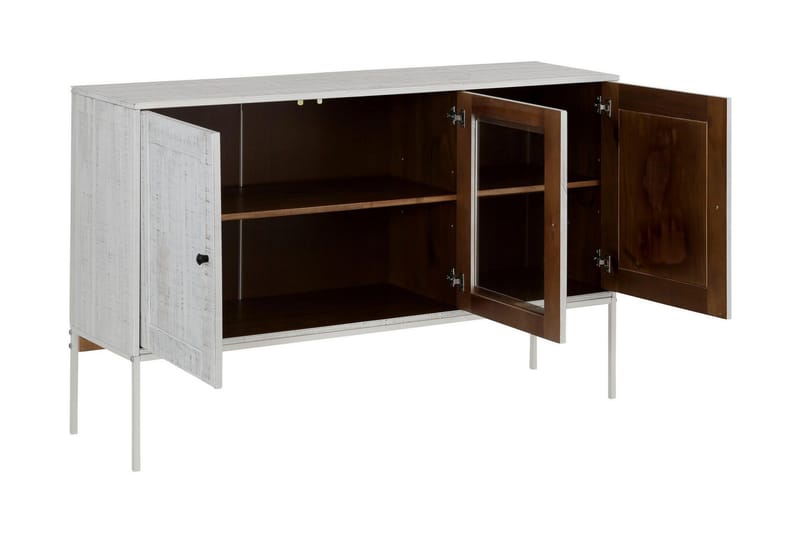 Skjenk Franja 130 cm - Beige|Hvit - Oppbevaring - Oppbevaringsmøbler - Sideboard & skjenk