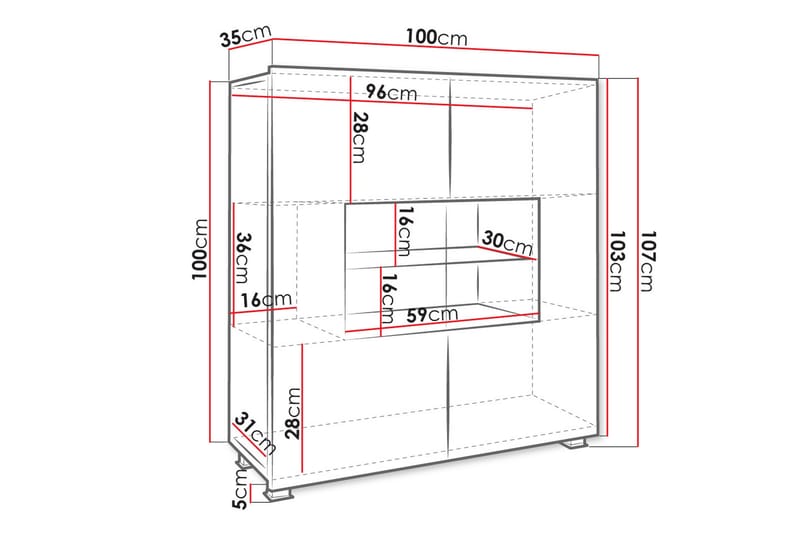 Skjenk Frick 100 cm - Tre - Oppbevaring - Oppbevaringsmøbler - Sideboard & skjenk