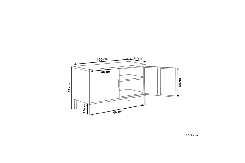 Skjenk Gevaria 100x65 cm - Rød - Oppbevaring - Oppbevaringsmøbler - Sideboard & skjenk