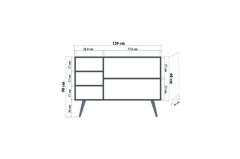 Skjenk Gillberga 120 cm - Brun - Oppbevaring - Oppbevaringsmøbler - Sideboard & skjenk