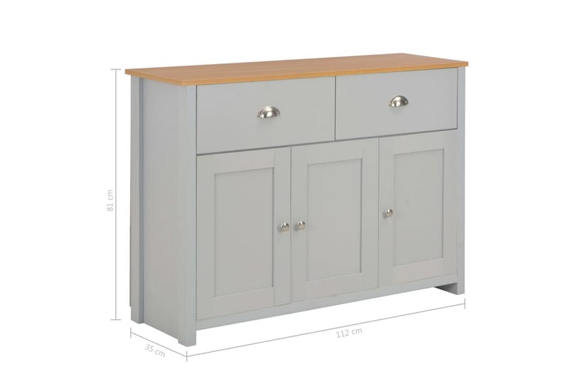 Skjenk grå 112x35x81 cm - Grå - Oppbevaring - Oppbevaringsmøbler - Sideboard & skjenk