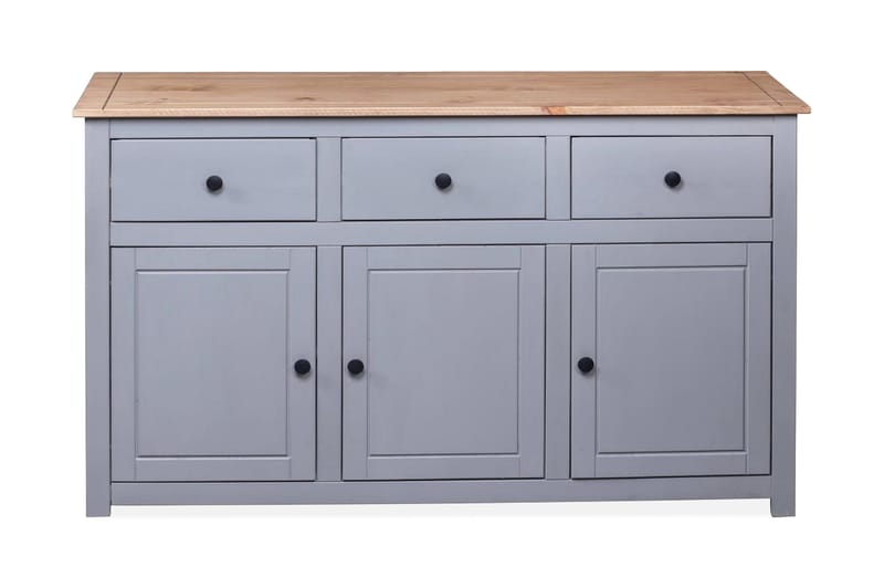 Skjenk grå 135x40x80 cm heltre furu Panama Range - Grå - Oppbevaring - Oppbevaringsmøbler - Sideboard & skjenk