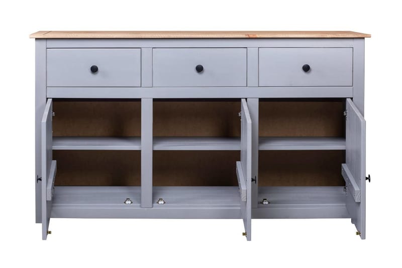 Skjenk grå 135x40x80 cm heltre furu Panama Range - Grå - Oppbevaring - Oppbevaringsmøbler - Sideboard & skjenk