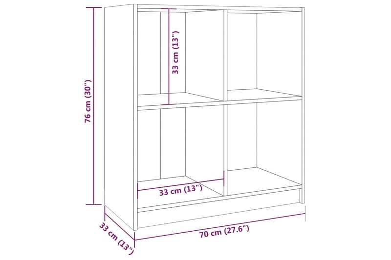 Skjenk grå 70x33x76 cm heltre furu - Grå - Oppbevaring - Oppbevaringsmøbler - Sideboard & skjenk