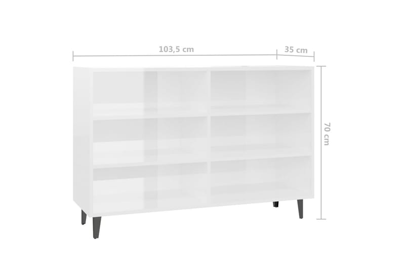 Skjenk høyglans hvit 103,5x35x70 cm sponplate - Hvit - Oppbevaring - Oppbevaringsmøbler - Sideboard & skjenk