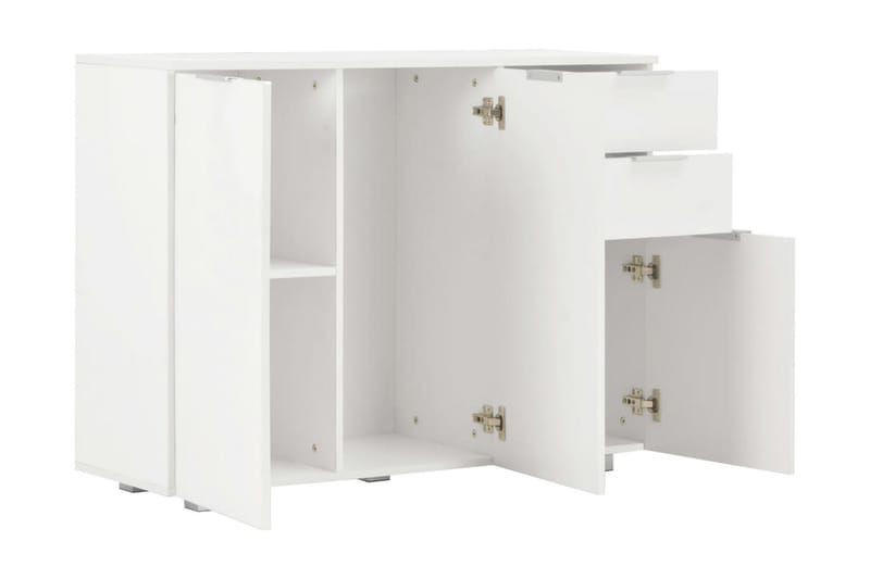 Skjenk høyglans hvit 107x35x76 cm - Hvit - Oppbevaring - Oppbevaringsmøbler - Sideboard & skjenk