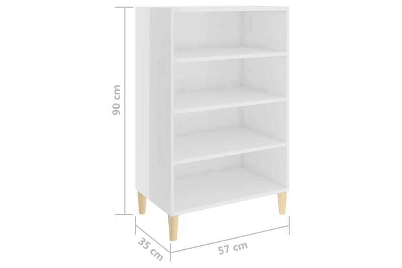 Skjenk høyglans hvit 57x35x90 cm sponplate - Hvit - Oppbevaring - Oppbevaringsmøbler - Sideboard & skjenk