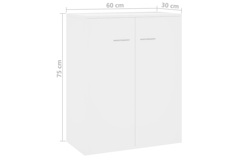 Skjenk høyglans hvit 60x30x75 cm sponplate - Oppbevaring - Oppbevaringsmøbler - Sideboard & skjenk