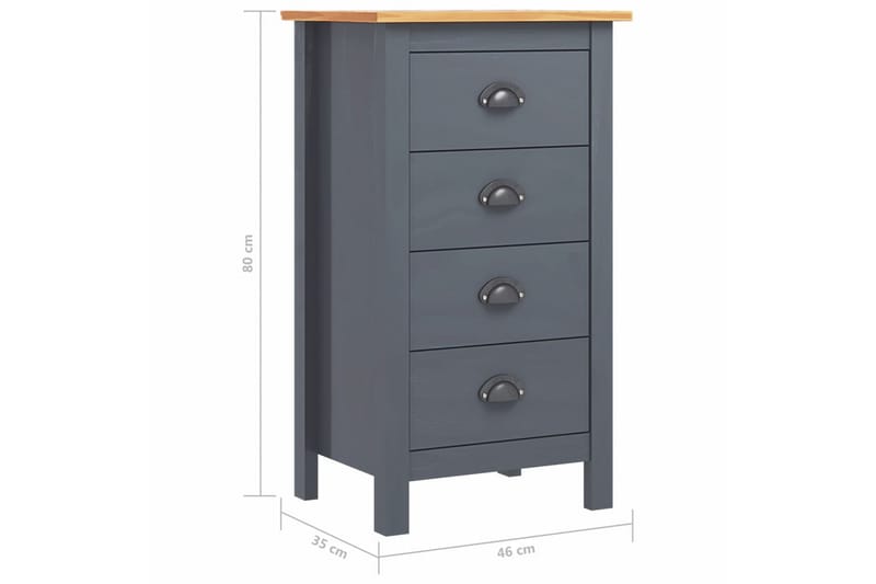 Skjenk Hill Range grå 46x35x80 cm heltre furu - Oppbevaring - Oppbevaringsmøbler - Sideboard & skjenk