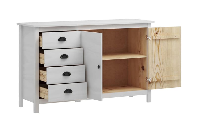 Skjenk Hill Range hvit 130x40x80 cm heltre furu - Oppbevaring - Oppbevaringsmøbler - Sideboard & skjenk