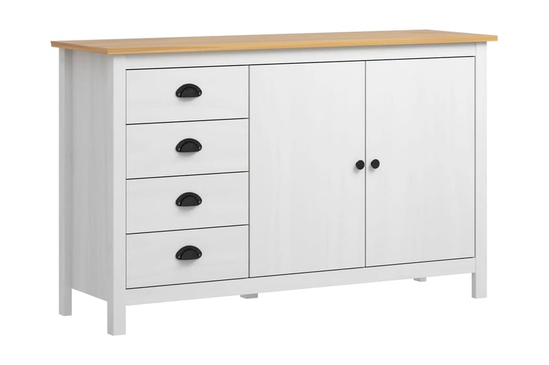 Skjenk Hill Range hvit 130x40x80 cm heltre furu - Oppbevaring - Oppbevaringsmøbler - Sideboard & skjenk