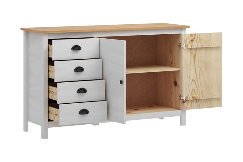 Skjenk Hill Range hvit 130x40x80 cm heltre furu - Oppbevaring - Oppbevaringsmøbler - Sideboard & skjenk