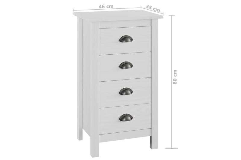 Skjenk Hill Range hvit 46x35x80 cm heltre furu - Oppbevaring - Oppbevaringsmøbler - Sideboard & skjenk