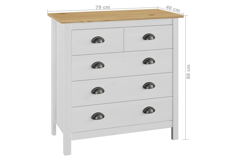 Skjenk Hill Range hvit 79x40x80 cm heltre furu - Oppbevaring - Oppbevaringsmøbler - Sideboard & skjenk