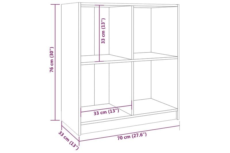 Skjenk honningbrun 70x33x76 cm heltre furu - Brun - Oppbevaring - Oppbevaringsmøbler - Sideboard & skjenk