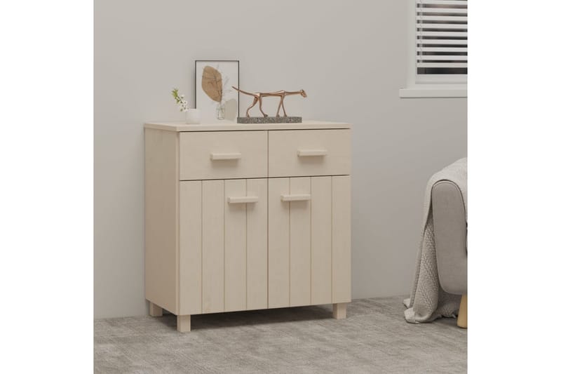 Skjenk honningbrun 79x40x80 cm heltre furu - Brun - Oppbevaring - Oppbevaringsmøbler - Sideboard & skjenk