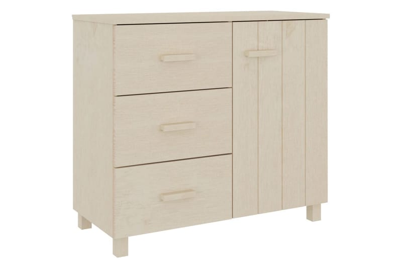 Skjenk honningbrun 90x40x80 cm heltre furu - Brun - Oppbevaring - Oppbevaringsmøbler - Sideboard & skjenk