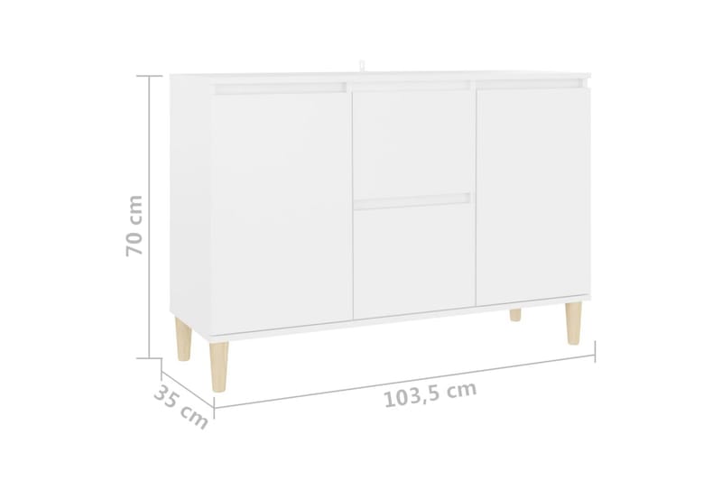 Skjenk hvit 103,5x35x70 cm sponplate - Hvit - Oppbevaring - Oppbevaringsmøbler - Sideboard & skjenk