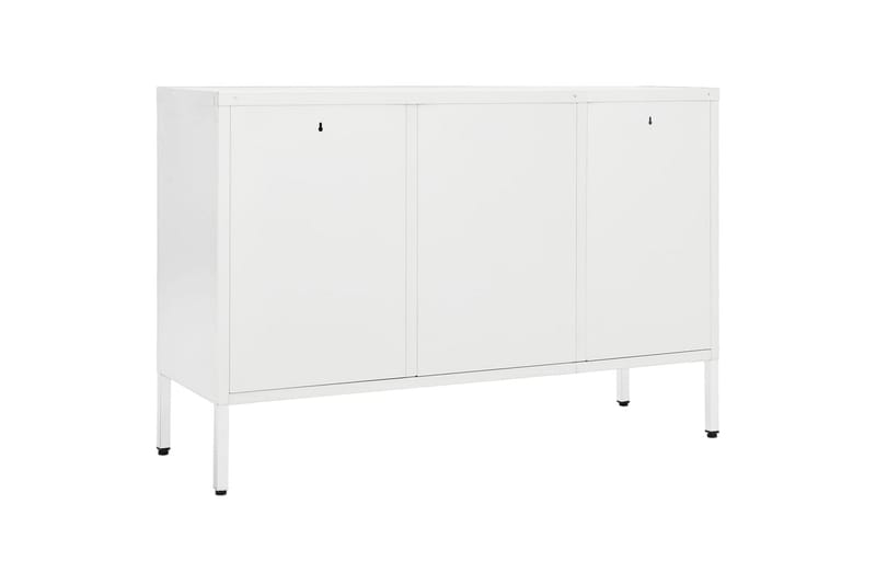 Skjenk hvit 105x35x70 cm stål og herdet glass - Hvit - Oppbevaring - Oppbevaringsmøbler - Sideboard & skjenk