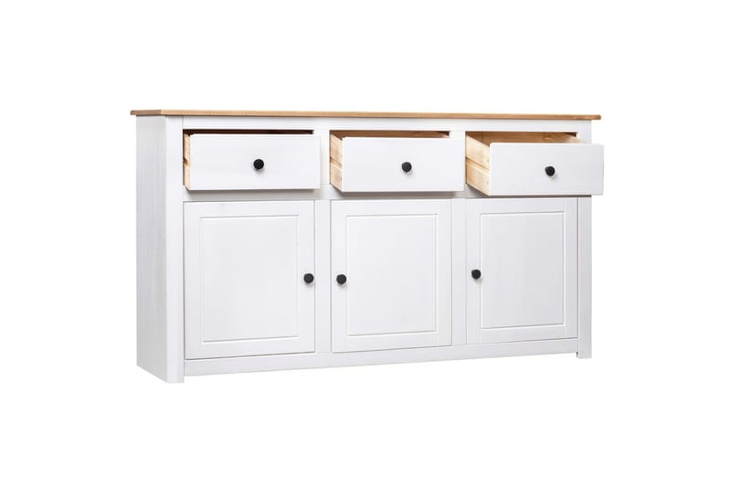 Skjenk hvit 135x40x80 cm heltre furu Panama Range - Hvit - Oppbevaring - Oppbevaringsmøbler - Sideboard & skjenk