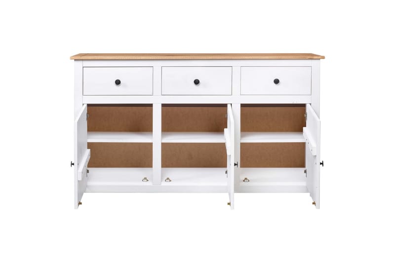 Skjenk hvit 135x40x80 cm heltre furu Panama Range - Hvit - Oppbevaring - Oppbevaringsmøbler - Sideboard & skjenk