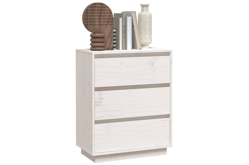 Skjenk hvit 60x34x75 cm heltre furu - Hvit - Oppbevaring - Oppbevaringsmøbler - Sideboard & skjenk