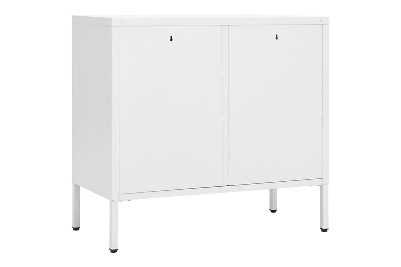 Skjenk hvit 75x35x70 cm stål og herdet glass - Hvit - Oppbevaring - Oppbevaringsmøbler - Sideboard & skjenk