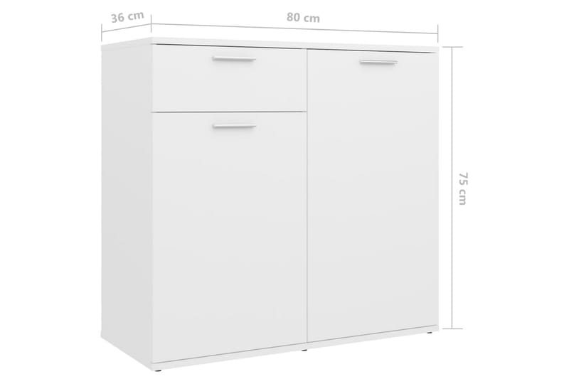 Skjenk hvit 80x36x75 cm sponplate - Hvit - Oppbevaring - Oppbevaringsmøbler - Sideboard & skjenk