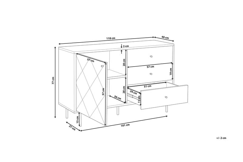 Skjenk Kazeem - Grå - Oppbevaring - Oppbevaringsmøbler - Sideboard & skjenk