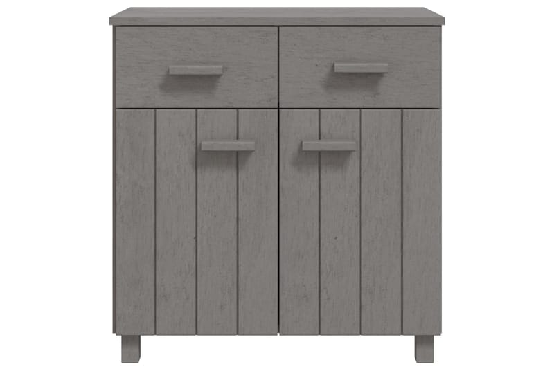 Skjenk lysegrå 79x40x80 cm heltre furu - Grå - Oppbevaring - Oppbevaringsmøbler - Sideboard & skjenk