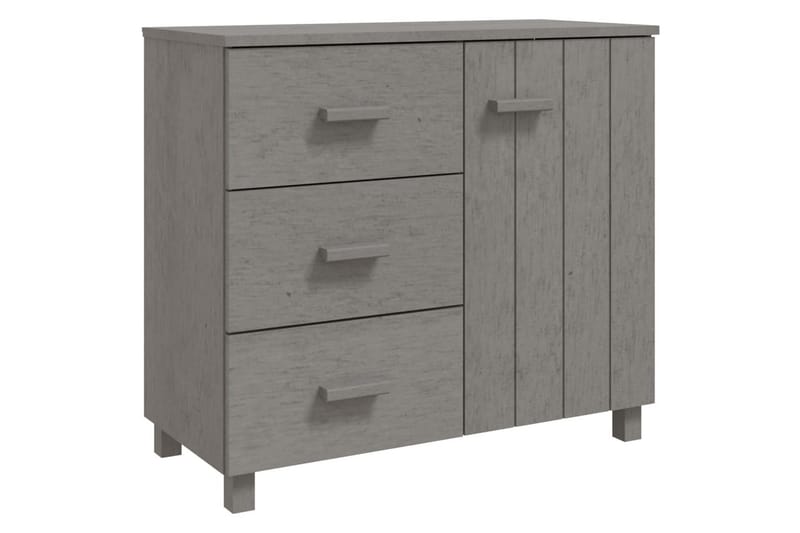 Skjenk lysegrå 90x40x80 cm heltre furu - Grå - Oppbevaring - Oppbevaringsmøbler - Sideboard & skjenk