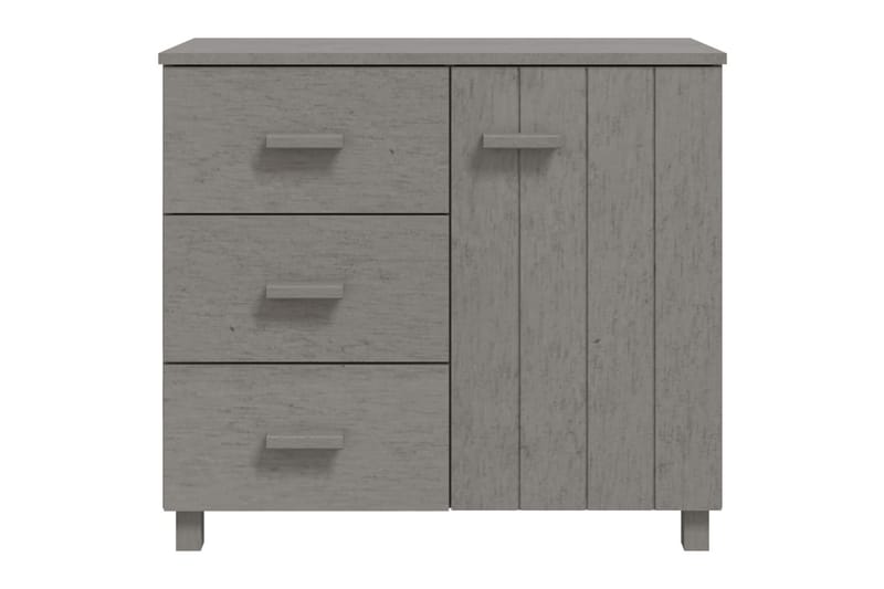 Skjenk lysegrå 90x40x80 cm heltre furu - Grå - Oppbevaring - Oppbevaringsmøbler - Sideboard & skjenk