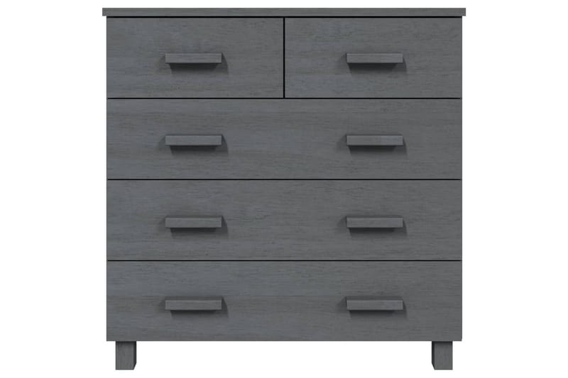 Skjenk mørkegrå 79x40x80 cm heltre furu - Grå - Oppbevaring - Oppbevaringsmøbler - Sideboard & skjenk